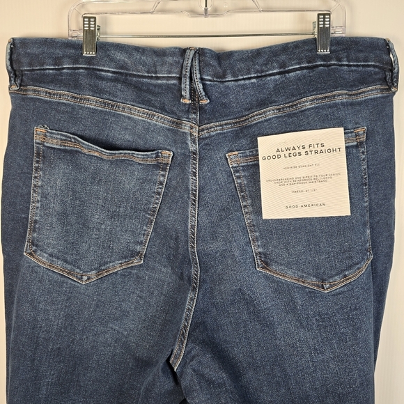 NWT Good American Women's Mud Rise Straight Fit Dark Wash Jeans Size 20-26 - Picture 9 of 12